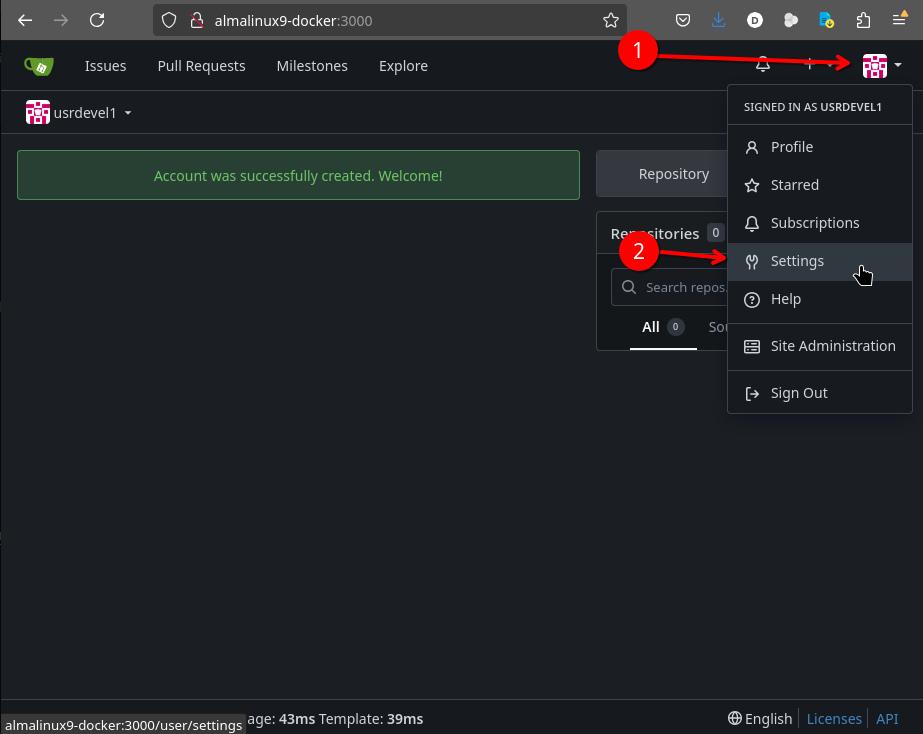 Account user - settings