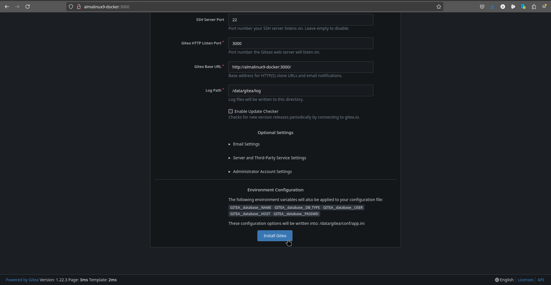 Gitea - instalación